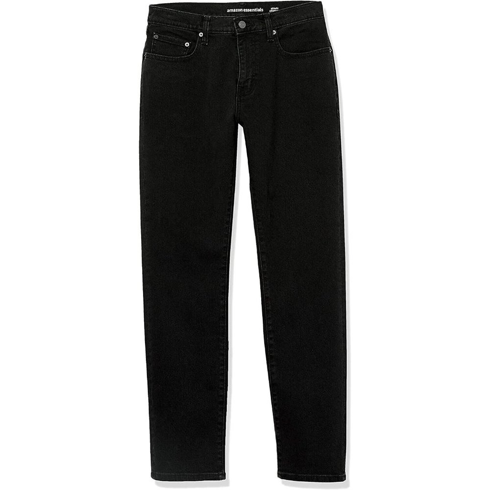 Essentials Men's Athletic-Fit Stretch Jean, Washed Black, 34W x 34L
